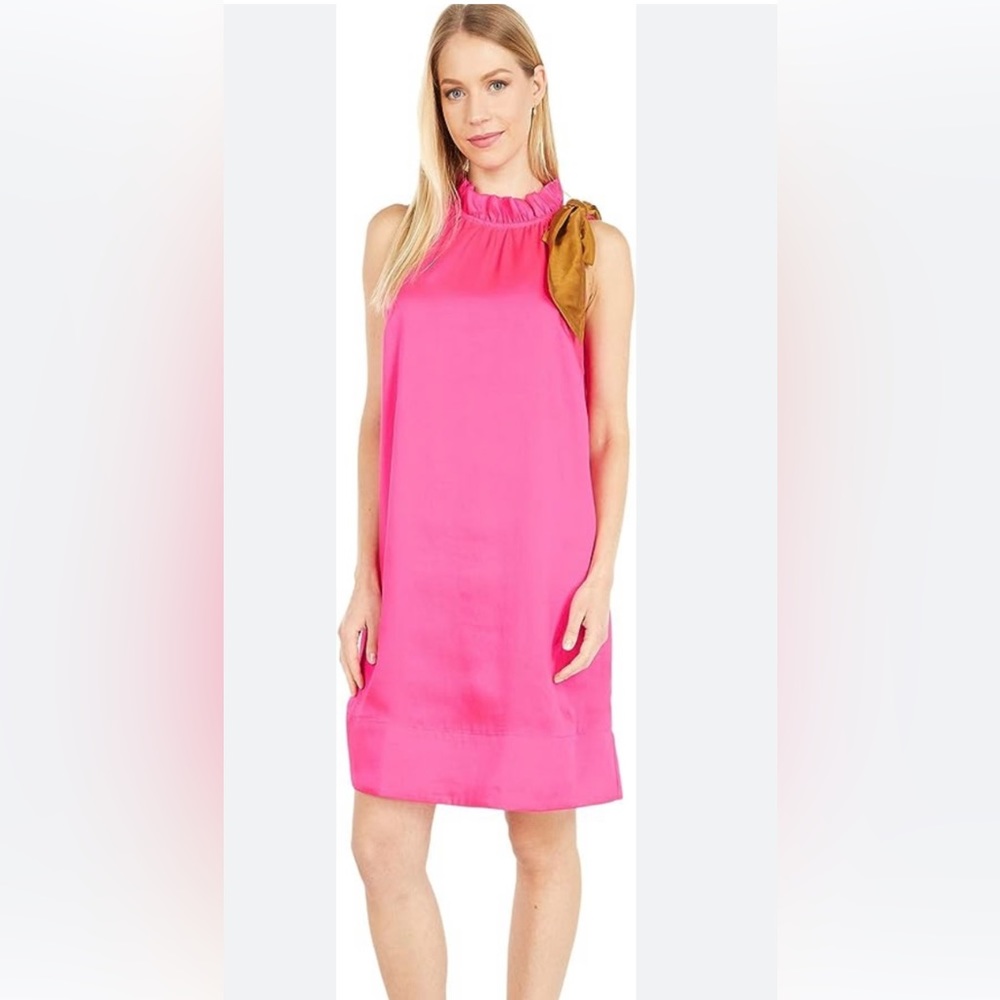 J. Crew Hot Pink Satin Dress, Size Med